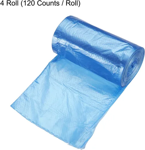 Miniatura 4 de MECCANIXITY Bolsas de basura pequeñas de 0.5 galones para mini basurero de escritorio, color azul, 4 rollos/120