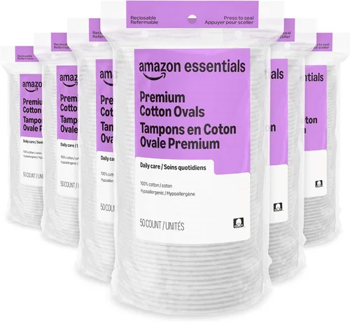 Amazon Basics Almohadillas ovaladas premium, 300 unidades (6 paquetes de 50) (anteriormente Solimo)