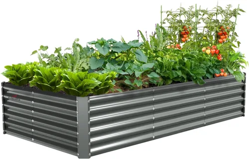 Miniatura 7 de A ANLEOLIFE Paquete de 2 camas de jardín elevadas galvanizadas de 3 pies x 24 pulgadas de alto para exteriores, jardinera redonda de metal