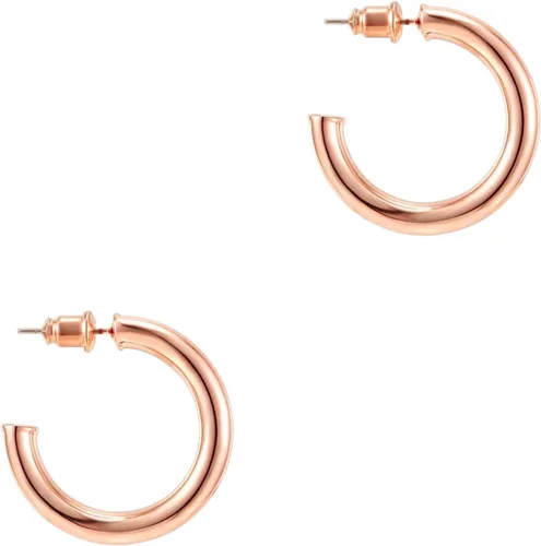 PAVOI 14K Gold Plated Hoop Earrings For Women 3.5mm Thick Infinity Gold Hoops Women Earrings Gold Plated Loop Earrings For Women Lightweight Hoop