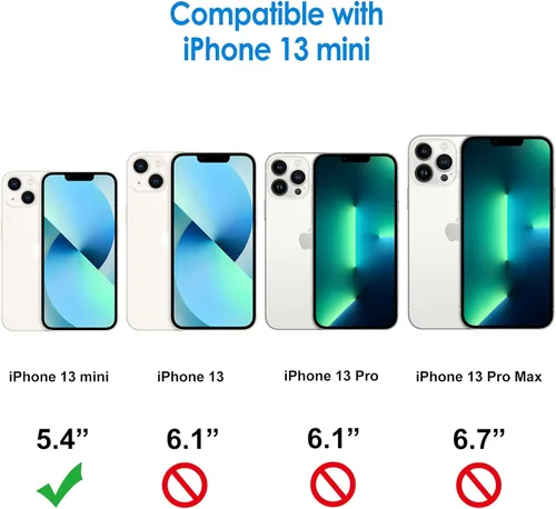 Miniatura 2 de JETech Paquete de protector de pantalla para iPhone 13 mini de 5.4 pulgadas con protector de lente de cámara y funda antigolpes
