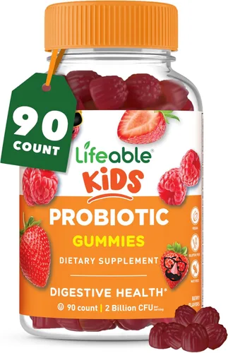Gomitas probióticas para niños | 2 mil millones de UFC | Gomitas probióticas para niños de gran sabor | para la salud intestinal, apoyo digestivo y
