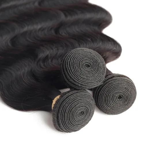 Miniatura 7 de ALLRUN Paquetes de Ondas Corporales con Cierre Cabello Humano 12 14 16 Pulgadas+10 Cierre Tejidos Corporales 3 Paquetes y Cierre Parte Libre 100%