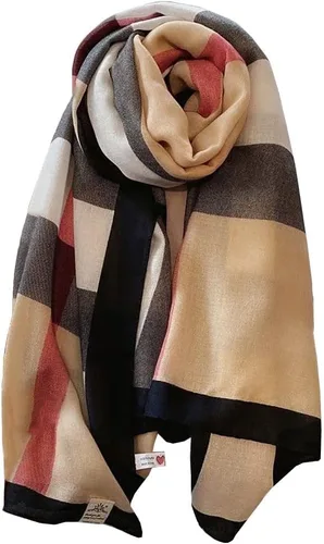 Miniatura 17 de JERLA Bufandas para mujer, ligeras, suaves, de moda, sólidas, bufanda, chal a cuadros