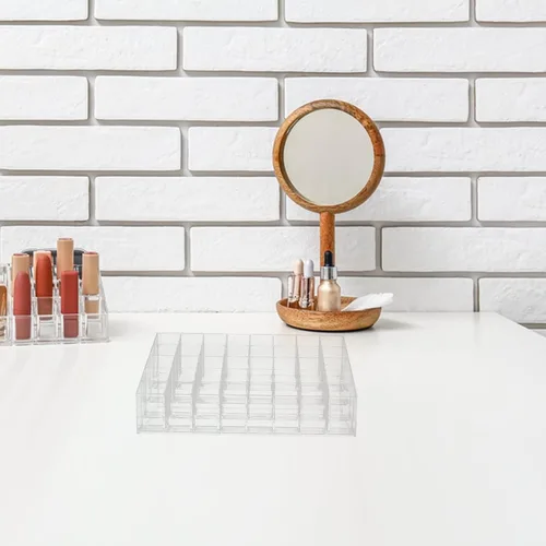 Miniatura 7 de Housoutil Multi-grid Lipstick Holder and Desktop Lipstick Rack 2pcs 40-slot Acrylic Makeup Organizer for Vanity and Cosmetic Storage at Home