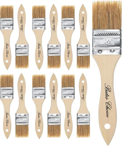 Miniatura 21 de Bates - Pinceles de pintura de cerdas naturales de 1 pulgada, juego de 16 unidades para pintura de astillas, tinte de madera y uso general