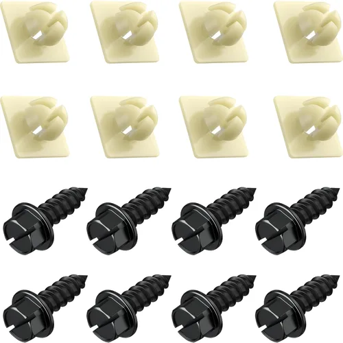 Miniatura 11 de Tornillos de matrícula con insertos de nailon, tornillos de matrícula de acero inoxidable a prueba de óxido para matrículas, marcos y cubiertas