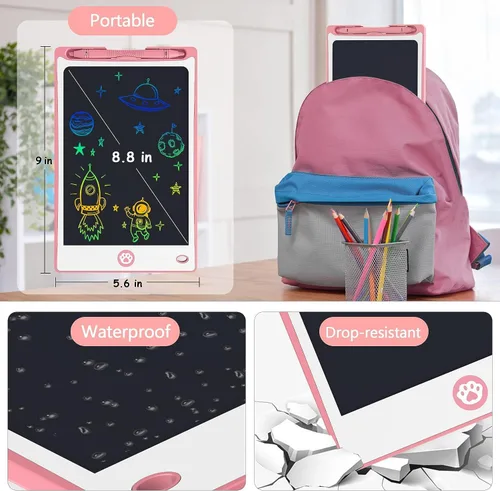 Miniatura 6 de Hockvill Tableta de escritura LCD para niños de 8.8 pulgadas, juguetes para niñas y niños, almohadilla de dibujo para niños de 3, 4, 5, 6, 7 años