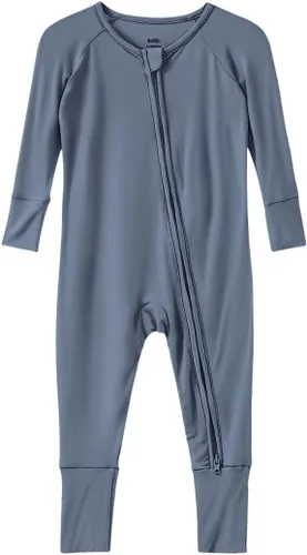 Miniatura 31 de Pijama de viscosa de bambú sin pies para niños y niñas, pijamas con cremallera para dormir y jugar, mameluco - 0-24 meses