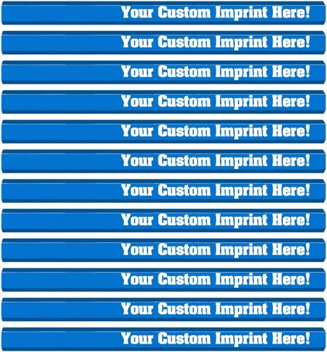 Express Pencils Lápiz de carpintero personalizado azul brillante con tu nombre, logotipo o mensaje, paquete de 12 unidades, fabricado en Estados