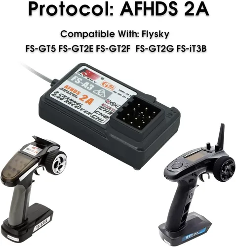 Miniatura 2 de Flysky FS-A3 3CH Receptor 2.4G AFHDS 2A para Flysky FS-GT5 FS-GT2E FS-GT2F FS-GT2G FS-iT3B FS-iT3C Transmisor (1 PC)