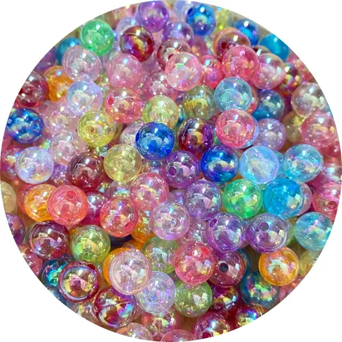 Miniatura 11 de 1000 cuentas redondas acrílicas de burbujas de 0.236 pulgadas AB coloridas de plástico sueltas espaciadoras para manualidades, collares, pulseras