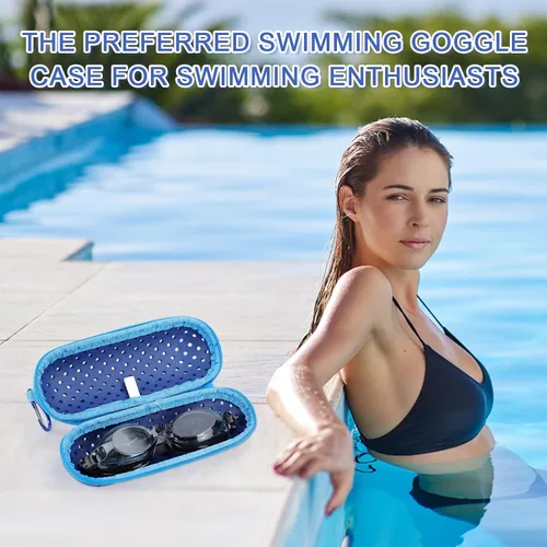 Miniatura 4 de Estuche para Gafas de Natación para Gafas de Natación, Fundas Protectoras para Gafas con Clip, Gafas de Sol, Gafas, Deportes Azul oscuro