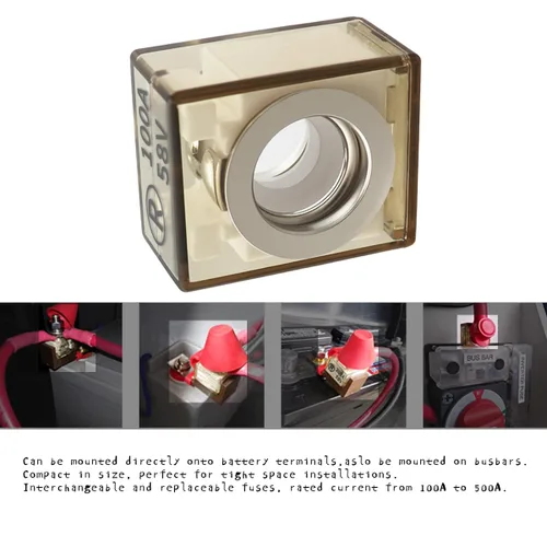 Miniatura 6 de Fusibles de Terminal MRBF - 100 Amperios 58V CC Máx/IP66 Impermeables para Barcos, Marina, Casas Rodantes, Sistemas Solares - Protección contra