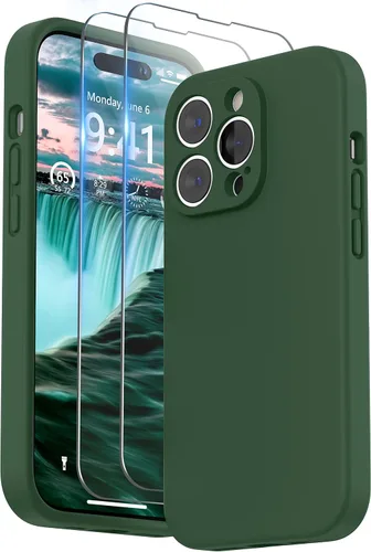 Miniatura 16 de SURPHY Funda diseñada para iPhone 14 Pro Max con protector de pantalla, (con protección de cámara y forro de microfibra suave), funda de silicona
