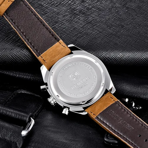 Miniatura 4 de BY BENYAR Reloj de pulsera para hombre Tienda analógico relojes para hombre negocios trabajo impermeable cronógrafo para hombre moda minimalista