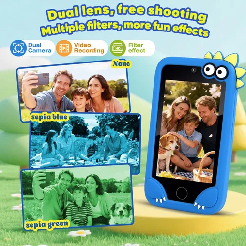 Miniatura 4 de Juguete de teléfono celular para niños, teléfono inteligente de aprendizaje educativo para niños pequeños de 3 a 10 años con pantalla táctil de 3.97