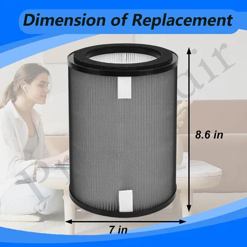 Miniatura 7 de Paquete de 2 filtros de repuesto DR-HPA019 True Hepa DR-HTF010S compatibles con ventilador de torre Dreo MC710S purificadores de aire, parte