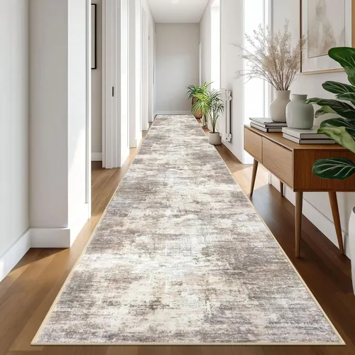 Miniatura 40 de IOHOUZE Alfombra abstracta lavable de 3 x 12 pies para pasillos, antideslizante para cocina, camino de entrada de lana sintética para interiores