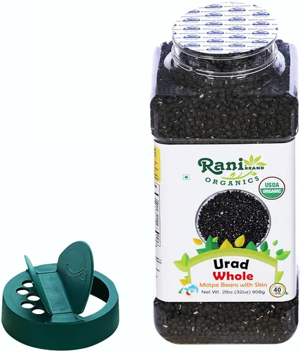 Miniatura 6 de Rani Organic Urid/Urad Entero Negro (frijoles mate con piel) Lentejas indias 32oz (2 libras) Tarro PET de 32.03 oz ~ Todo natural Vegano Apto