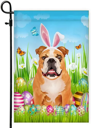 Miniatura 41 de Beagle Happy Easter Day Holiday Flag Funny Dog Wear Bunny Ears Headband Cute for Home Decor (12" x 18") USA Garden Flag Premium Decorative Yard