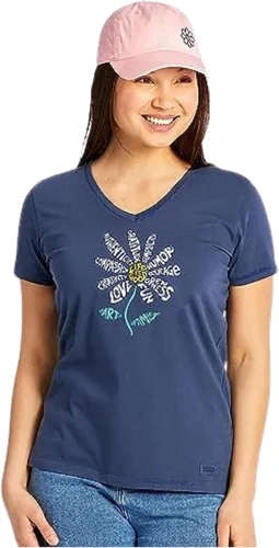 Miniatura 5 de Life is Good Camiseta de manga corta para mujer, diseño gráfico de algodón con diseño de margaritas Superpower
