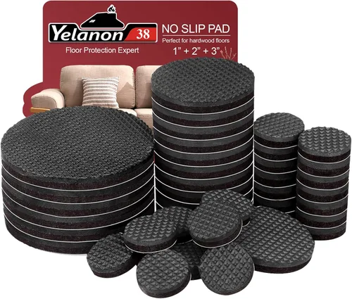 Yelanon Almohadillas antideslizantes para muebles, 38 unidades (1+2+3 pulgadas), pinzas para muebles, suelos de madera dura, antideslizantes para