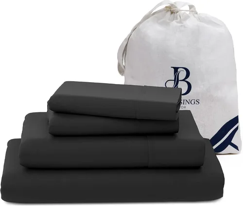 Miniatura 3 de Sábanas bajeras 100% algodón profundas con 3 piezas, 1 encimera, 1 sábana bajera de bolsillo profundo y 1 funda de almohada (gris oscuro, individual)