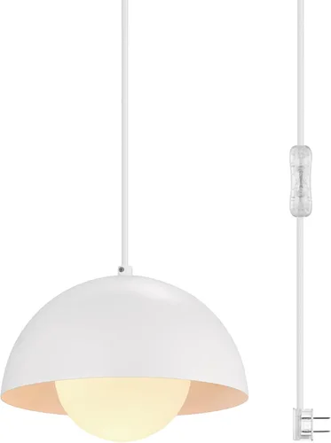 Miniatura 8 de Globe Electric Amris Portalámparas colgante con enchufe, de 1 luz, de 11", 64413, 60.0watts, 120 volts Cepillado inoxidable