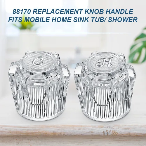 Miniatura 6 de Dreyoo 2 pares de pomos de repuesto para regadera, compatibles con Phoenix Mobile Home para fregadero, bañera o ducha, piezas de pomos de bañera