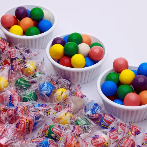 Miniatura 8 de Gumballs para niños, bolas de goma de mascar surtidas envueltas individualmente, caja de regalo de 8 onzas, goma de mascar para niños, bolas de goma