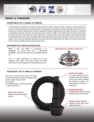 Miniatura 3 de Yukon Gear & Axle - Juego de engranajes de piñón y anillo de alto rendimiento.