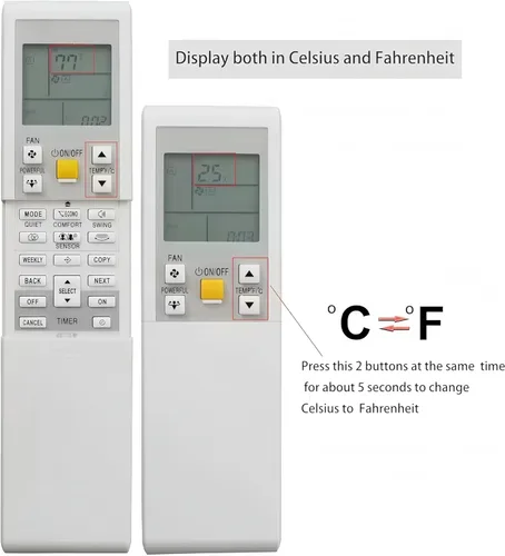 Miniatura 2 de Mando a distancia de repuesto para aire acondicionado Daikin FTXS15LVJU FTXS12LVJU FTXL12QMVJU FTXL15QMVJU FTXS09LVJU FTXL09QMVJU ARC452A3