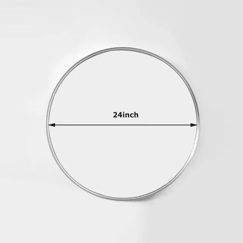Miniatura 8 de Espejo redondo de baño de 24 pulgadas, espejo circular montado en la pared con marco de metal, espejo moderno adecuado para baño, tocador, entrada