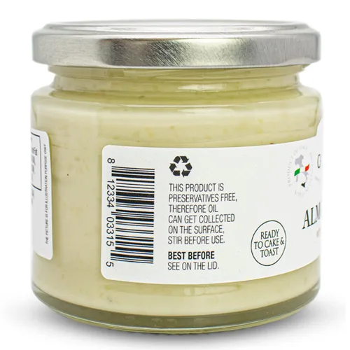 Miniatura 3 de CAMPO D'ORO - Mantequilla de Almendra, Crema Dulce de Almendras para Untar, (6.35oz - 180 g), Producto de Italia, Hecho en Sicilia