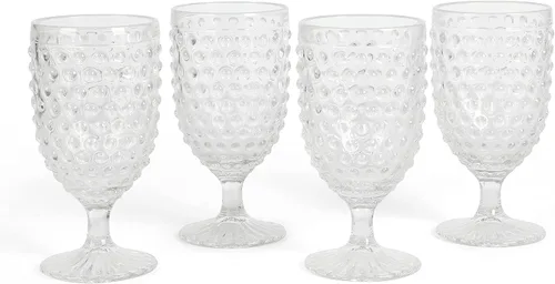 Miniatura 6 de Martha Stewart Chauncey - Paquete de 4 vasos de vidrio hechos a mano de 14.3 onzas, color transparente Transparente (clavo)