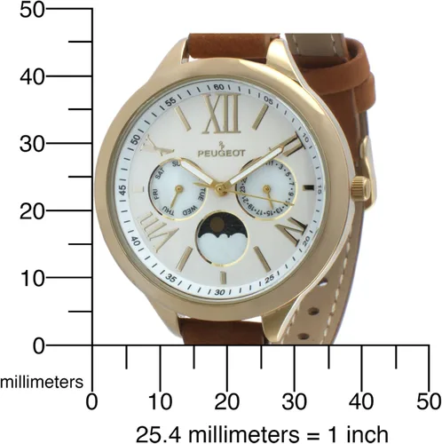 Miniatura 3 de Peugeot Reloj analógico de cuarzo 3053 chapado en oro de 14 quilates para mujer