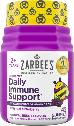 Miniatura 9 de Zarbee’s Gomitas de suplemento de apoyo inmunológico de saúco para niños, vitaminas A C D3 E y zinc, extracto de saúco, sin gluten ni gelatina, sin