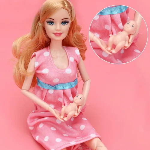 Miniatura 5 de ONEST 5 juegos de muñecas embarazadas de 11.5 pulgadas, incluyen 5 muñecas embarazadas, 5 piezas de ropa de muñeca hecha a mano, 5 pares de zapatos
