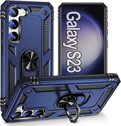 Miniatura 26 de Funda protectora diseñada para Galaxy S23 con soporte, a prueba de caídas militares, a prueba de golpes, a prueba de polvo, para Samsung S23, rosa