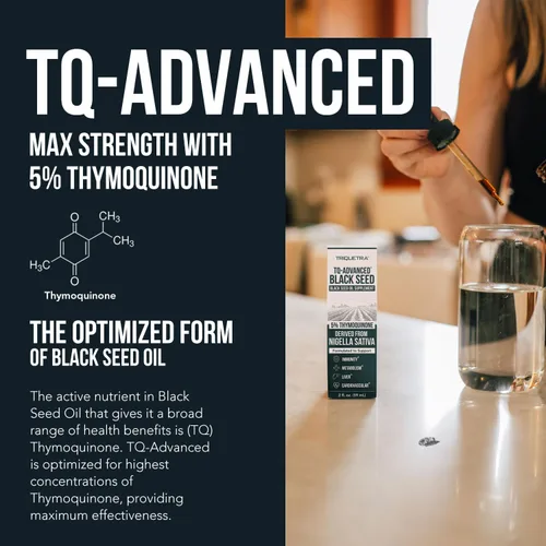 Miniatura 2 de Aceite de semilla negra líquido 5% Timoquinona - TQ-Advanced® Alta potencia - 100 mg por porción - Concentrado 15:1 de extracto de Nigella