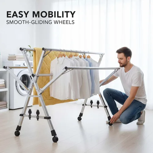 Miniatura 2 de This Heavy Duty Foldable Clothes Drying Rack, Stainless Steel Laundry Drying Rack, Collapsible Garment Rack, Indoor Clothesline, Portable Space