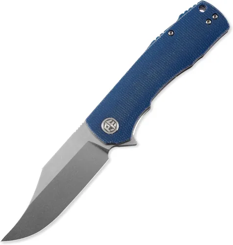 Miniatura 12 de Petrified fish PFP03 Victor, hoja de satén K110 de 3.58", 4.94 oz Micarta Handel Flipper Liner lock Cuchillo plegable