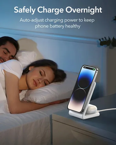 Miniatura 8 de 2-en-1 para soporte de carga compatible con Magsafe con bloque de carga USB-C PD de 20W y cable, cargador inalámbrico de carga rápida diseñado