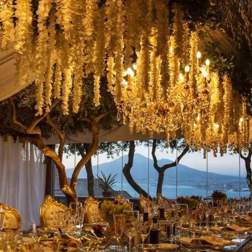 Miniatura 4 de Paquete de 40 guirnaldas de vides de flores de glicina, cuerdas de flores artificiales de 3.75 pies, flores colgantes falsas, flores de guirnalda