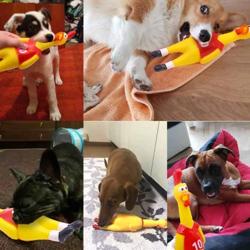 Miniatura 6 de POPLAY Pollo Gritón, Juguetes de Goma Chirriante para Perros, Juguetes de Novedad para Bromas para Niños y Adultos
