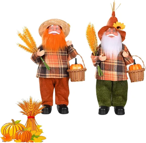 Miniatura 14 de Gnomos de otoño de Acción de Gracias con cosecha de enanos de elfo sueco, decoraciones de otoño para el hogar, mesa de baño, interiores, decoración