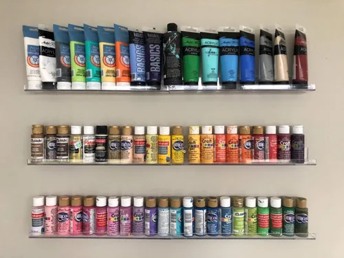 Miniatura 2 de Sooyee Paquete de 6 organizadores de esmalte de uñas, estante montado en la pared, soporte, estante acrílico transparente, organizador de pintura