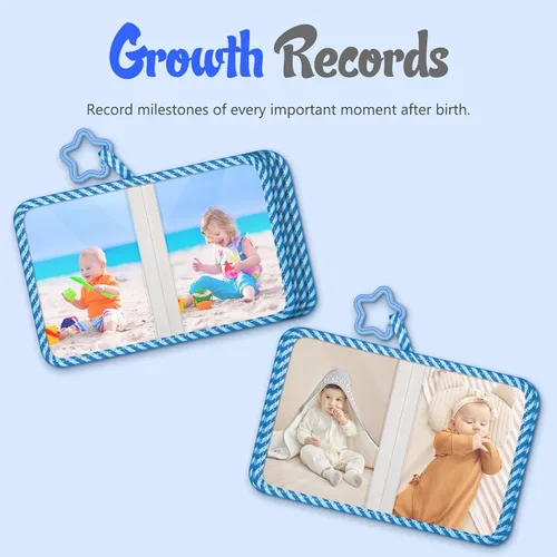 Miniatura 3 de Fintie Álbum de fotos de bebé 4x6 pulgadas, libro de álbum de fotos de mi primera familia con 18 fotos, cubierta de tela suave y gancho para regalos