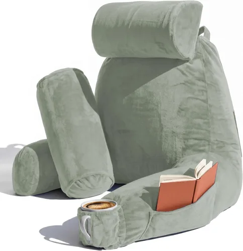 Miniatura 51 de Nestl Almohada de lectura para niños y adolescentes con espuma viscoelástica triturada, almohadas de respaldo para leer, ver y jugar, uso